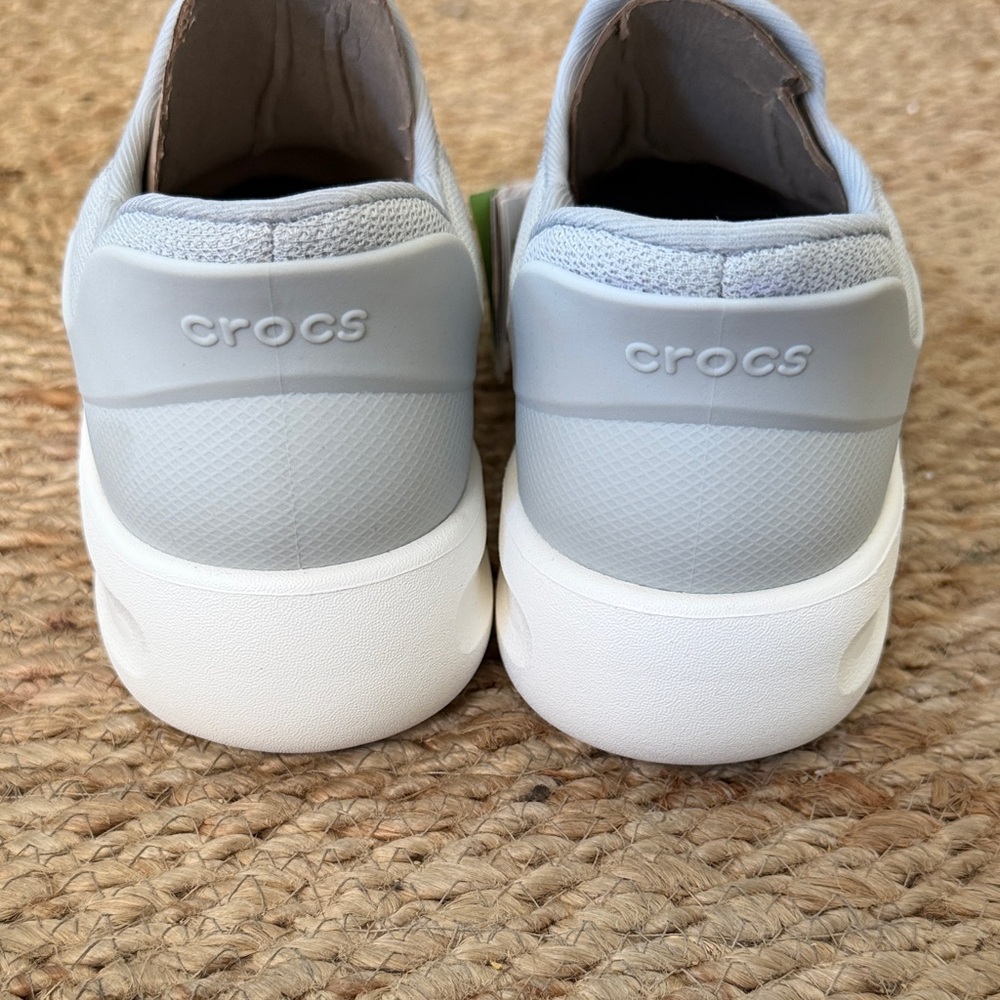 CROCS Light Gray Mesh Slip-Ons - Picture 4 of 6